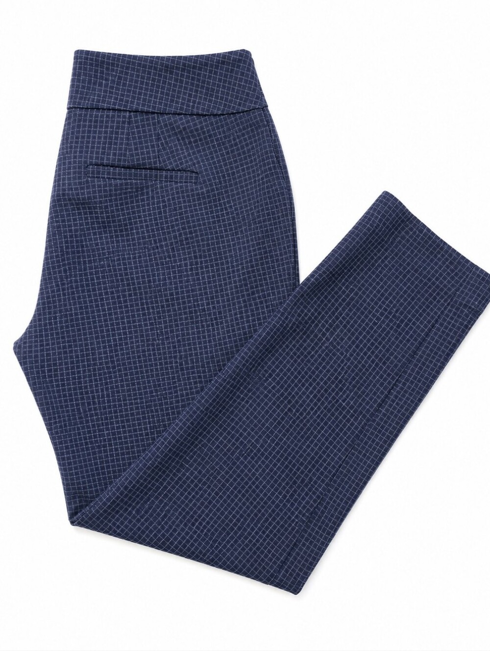 Ann Taylor Loft Women's Dress Pants Trousers Navy Checkered Size 4